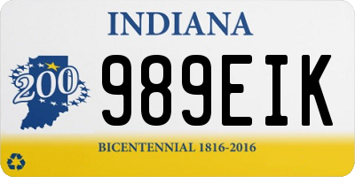 IN license plate 989EIK