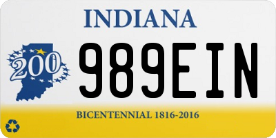 IN license plate 989EIN