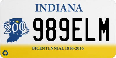 IN license plate 989ELM