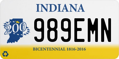 IN license plate 989EMN