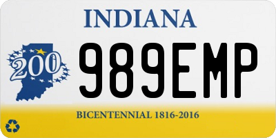 IN license plate 989EMP