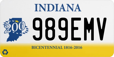 IN license plate 989EMV