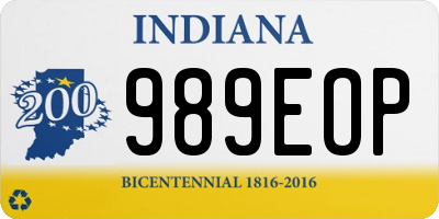 IN license plate 989EOP