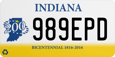 IN license plate 989EPD