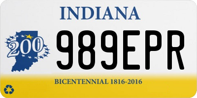 IN license plate 989EPR