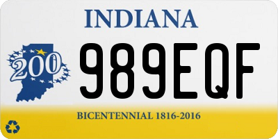 IN license plate 989EQF