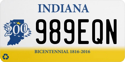 IN license plate 989EQN