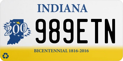 IN license plate 989ETN