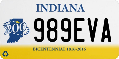 IN license plate 989EVA