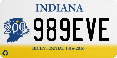 IN license plate 989EVE