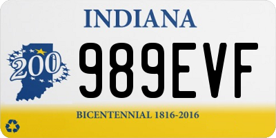 IN license plate 989EVF