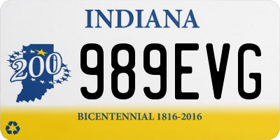 IN license plate 989EVG