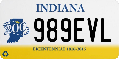 IN license plate 989EVL