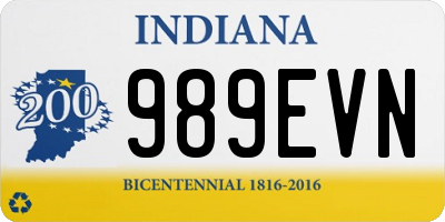 IN license plate 989EVN