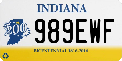 IN license plate 989EWF