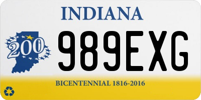IN license plate 989EXG