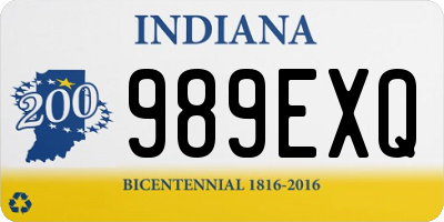IN license plate 989EXQ
