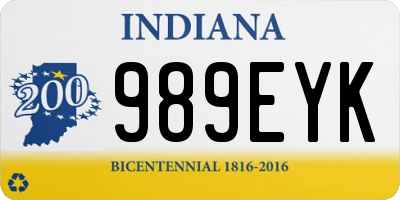 IN license plate 989EYK