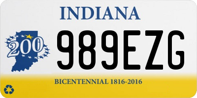 IN license plate 989EZG