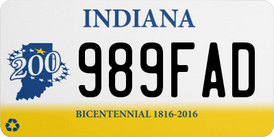 IN license plate 989FAD