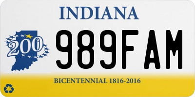 IN license plate 989FAM