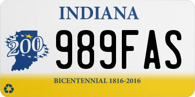 IN license plate 989FAS