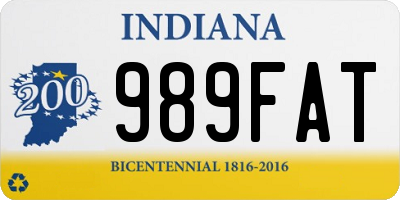 IN license plate 989FAT