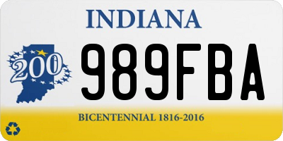 IN license plate 989FBA