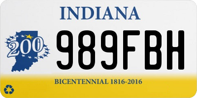 IN license plate 989FBH