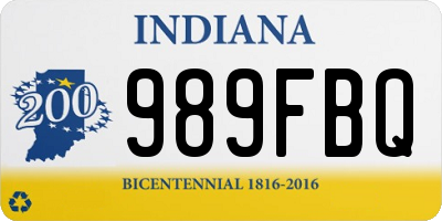 IN license plate 989FBQ