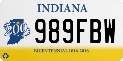 IN license plate 989FBW