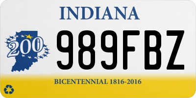 IN license plate 989FBZ