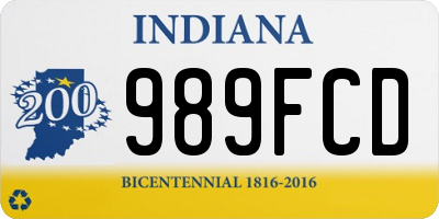IN license plate 989FCD