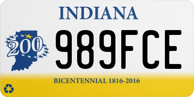 IN license plate 989FCE