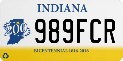 IN license plate 989FCR