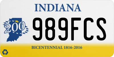 IN license plate 989FCS