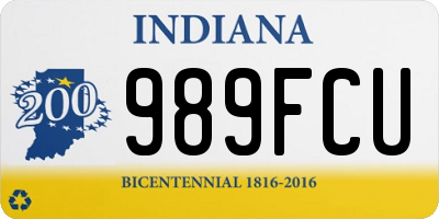 IN license plate 989FCU