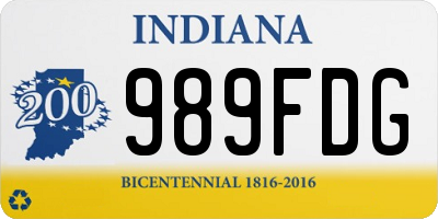 IN license plate 989FDG