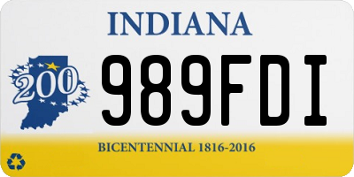 IN license plate 989FDI