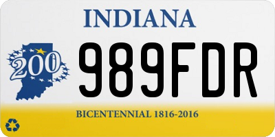 IN license plate 989FDR