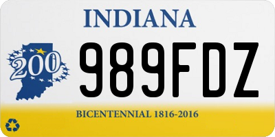 IN license plate 989FDZ