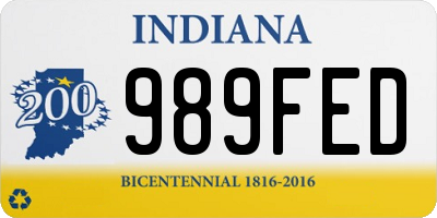 IN license plate 989FED
