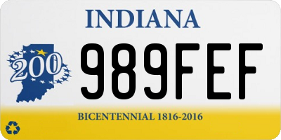 IN license plate 989FEF