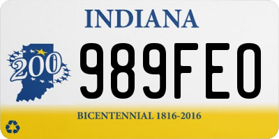 IN license plate 989FEO