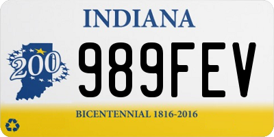 IN license plate 989FEV