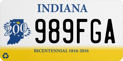 IN license plate 989FGA