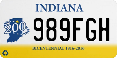 IN license plate 989FGH