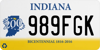 IN license plate 989FGK