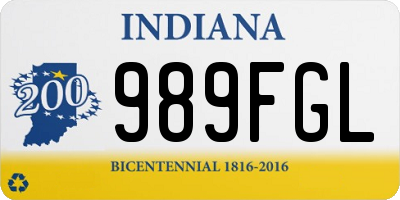IN license plate 989FGL