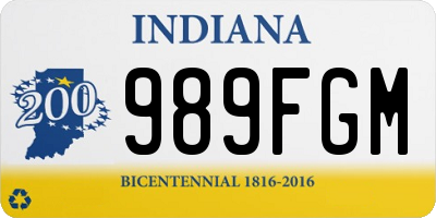IN license plate 989FGM